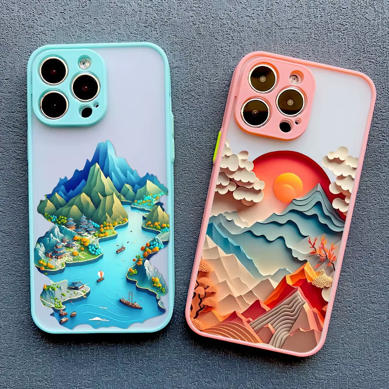 Aesthetic Papercraft Scenery iPhone Case