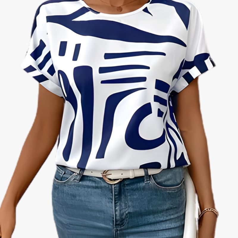 Willemijn Abstract Print Crew Neck T-Shirt_1