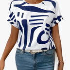 Willemijn Abstract Print Crew Neck T-Shirt_1