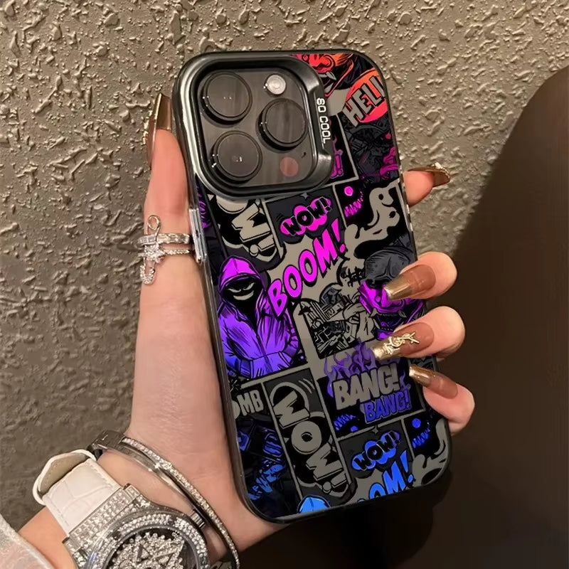 Comic Book Graffiti Glossy iPhone Case