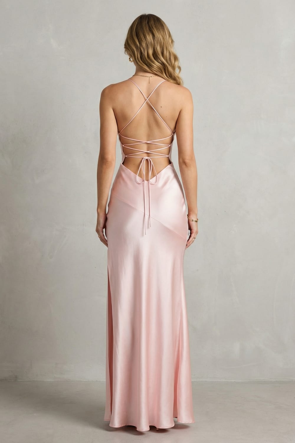 Hikari Satin High Slit Maxi Dress_4