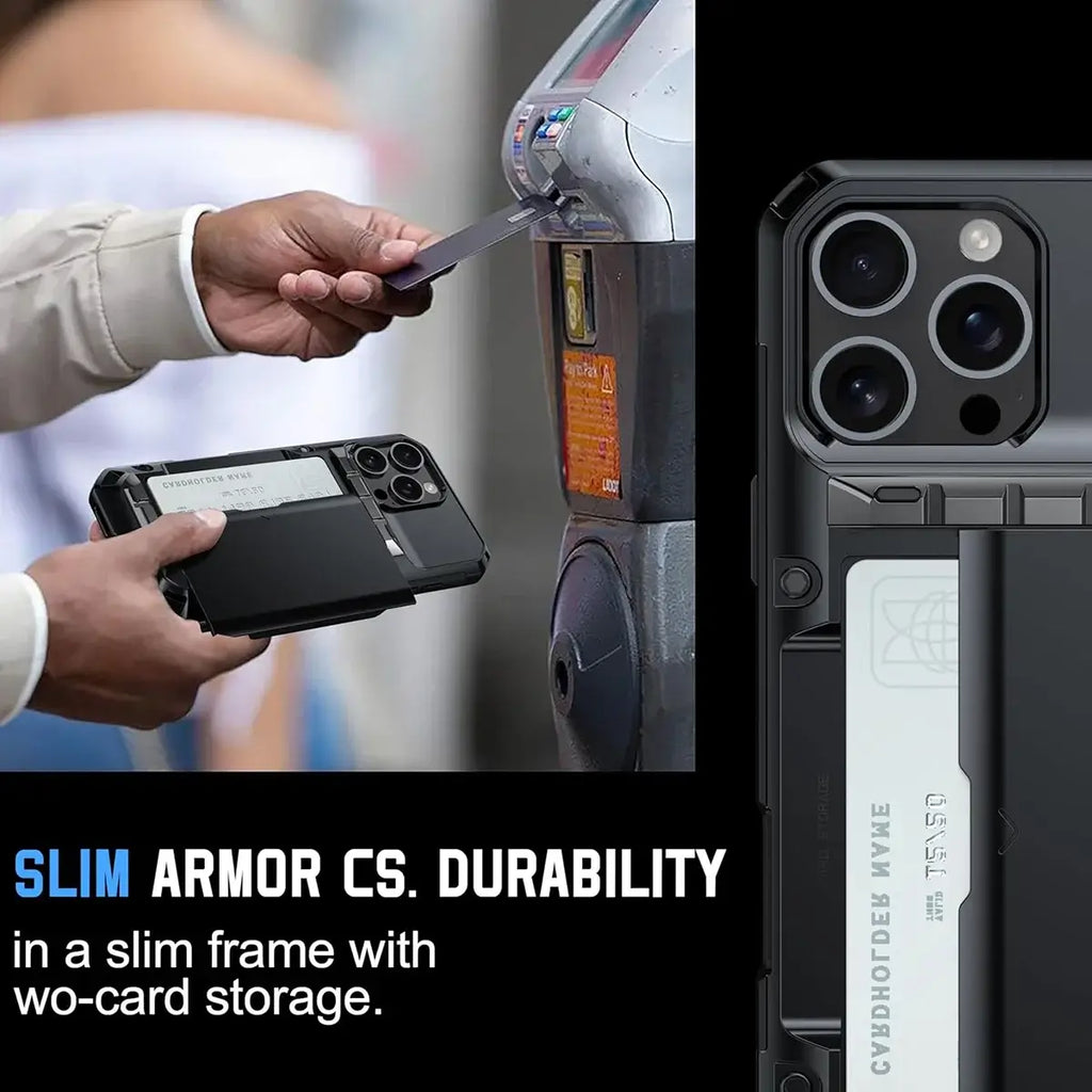 Rugged Sliding Card Holder Wallet iPhone Case
