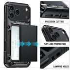 Rugged Sliding Card Holder Wallet iPhone Case