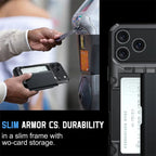 Rugged Sliding Card Holder Wallet iPhone Case