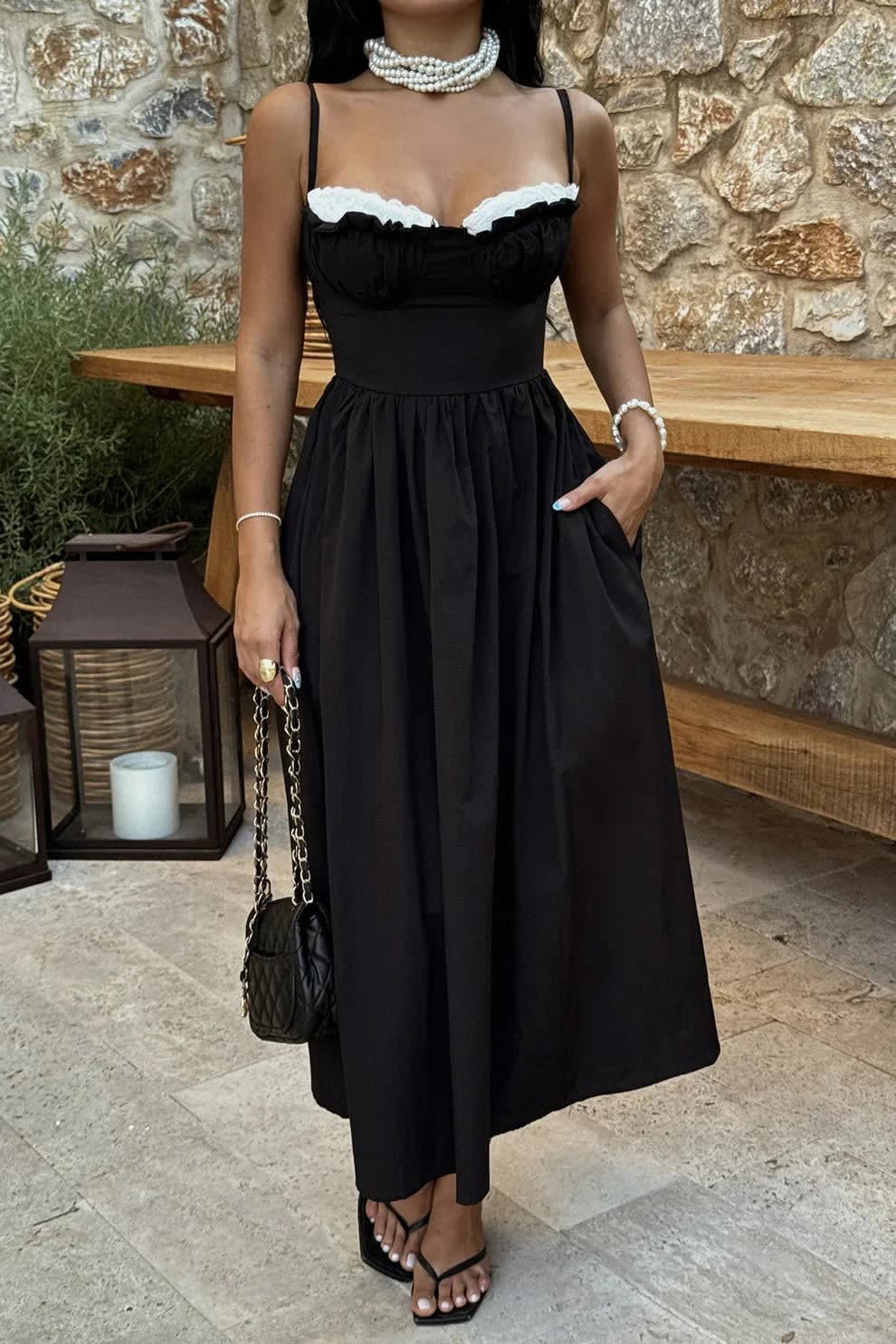 Delphine Ruffled Corset Midi Dress_1