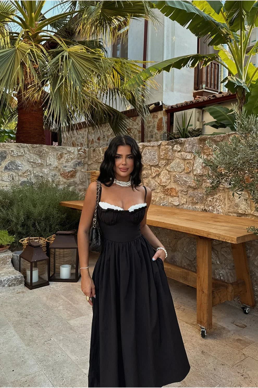 Delphine Ruffled Corset Midi Dress_2