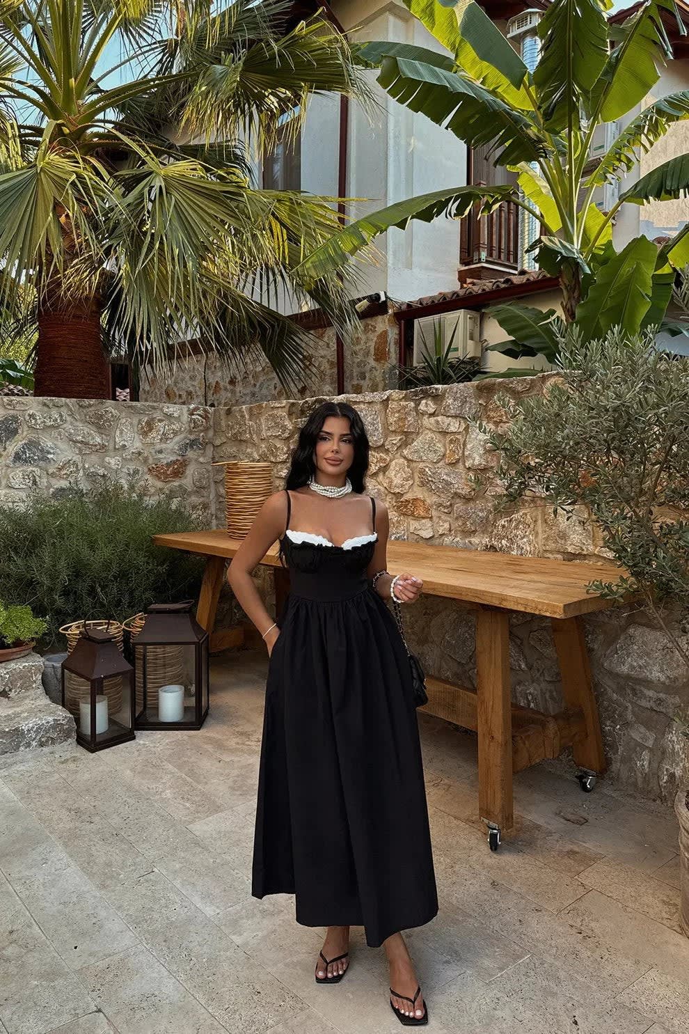 Delphine Ruffled Corset Midi Dress_3