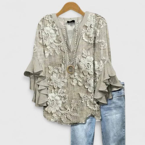 Aitana Floral Ruffle Sleeve Blouse_2