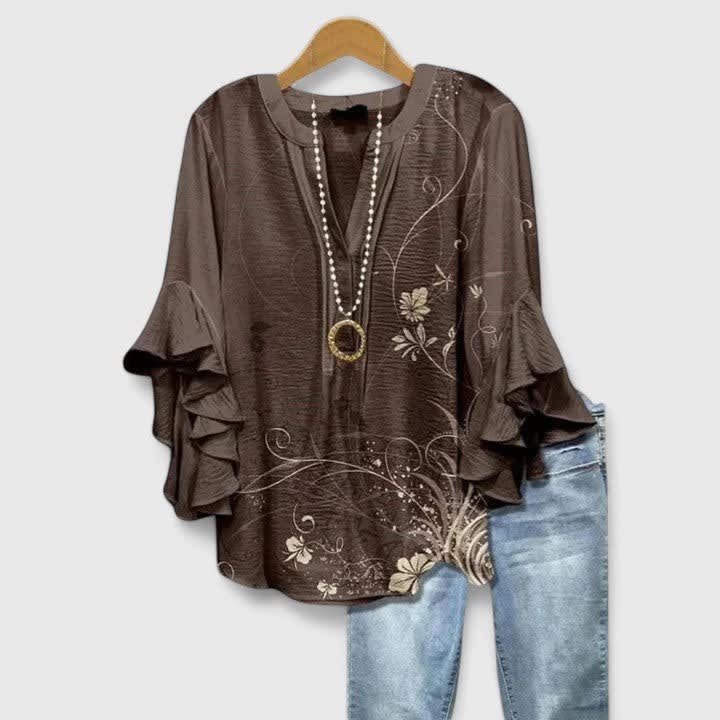 Aitana Floral Ruffle Sleeve Blouse_4
