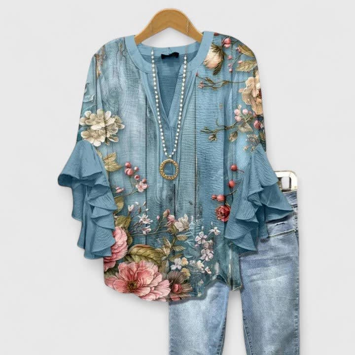 Aitana Floral Ruffle Sleeve Blouse_6