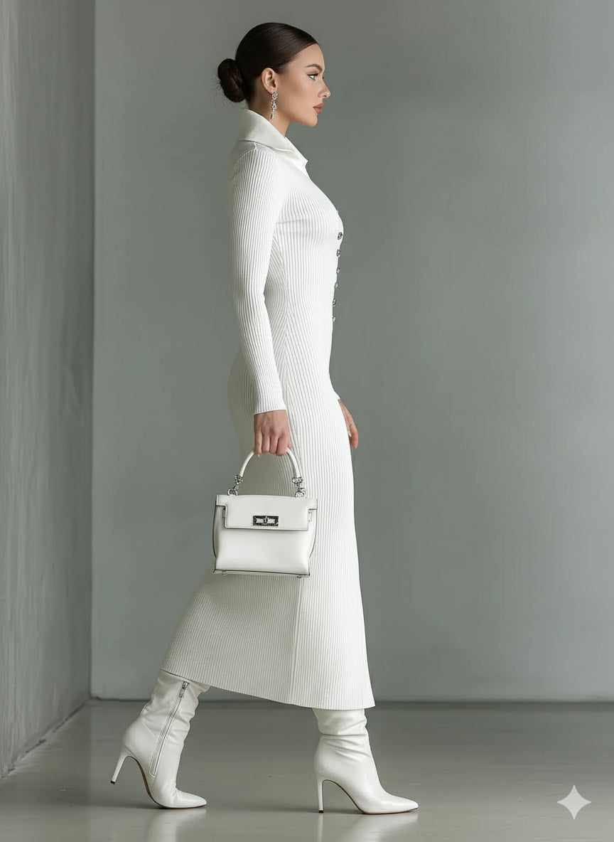 Lara Slim Fit Ribbed Midi Dress_5