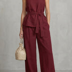 Giorgia Tie Waist Wide Leg Trouser Set_1