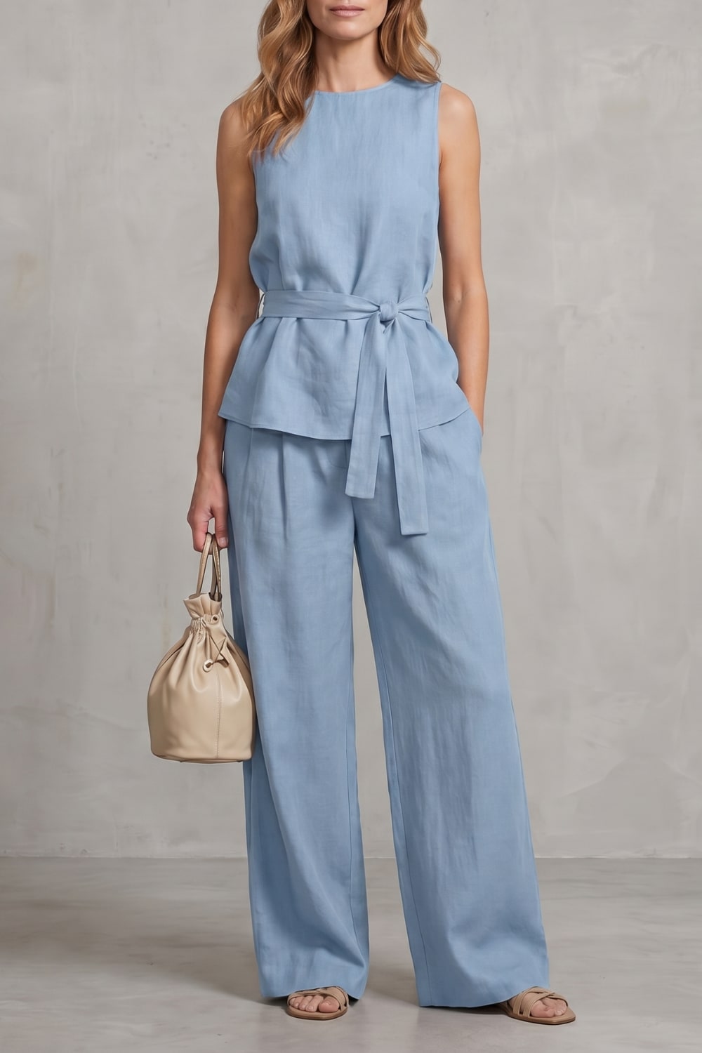 Giorgia Tie Waist Wide Leg Trouser Set_13