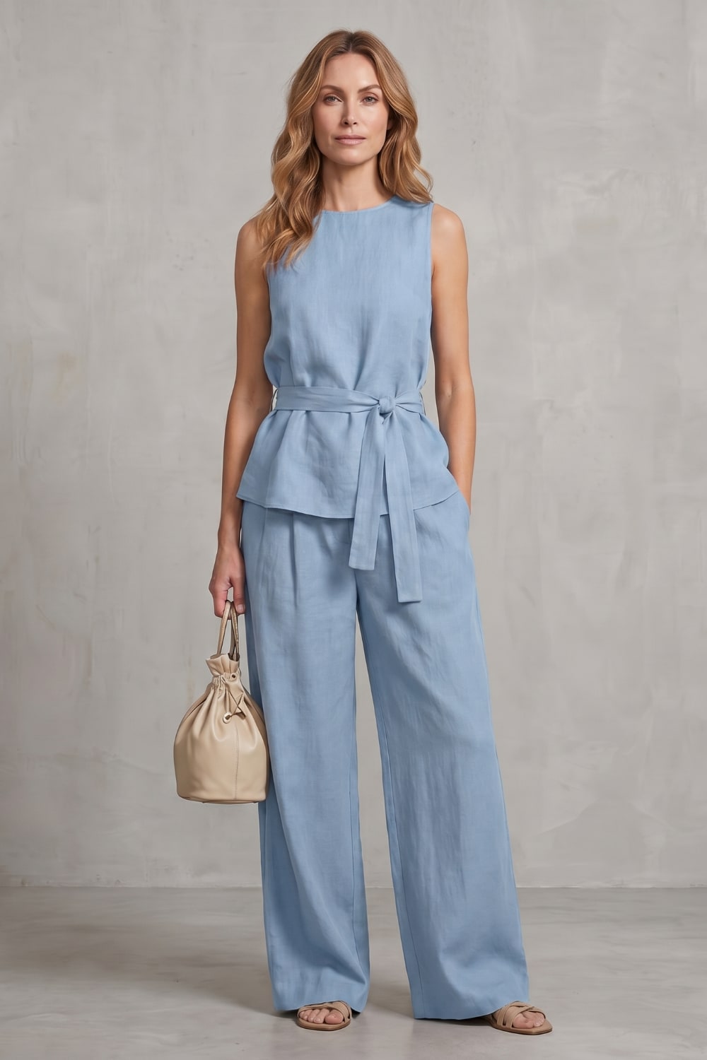 Giorgia Tie Waist Wide Leg Trouser Set_14