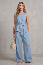 Giorgia Tie Waist Wide Leg Trouser Set_14