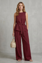 Giorgia Tie Waist Wide Leg Trouser Set_2