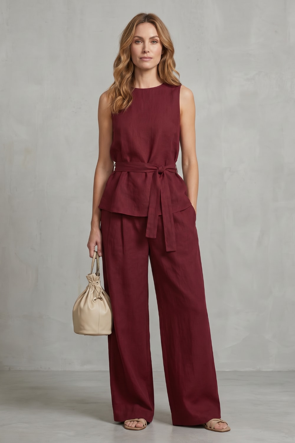 Giorgia Tie Waist Wide Leg Trouser Set_2