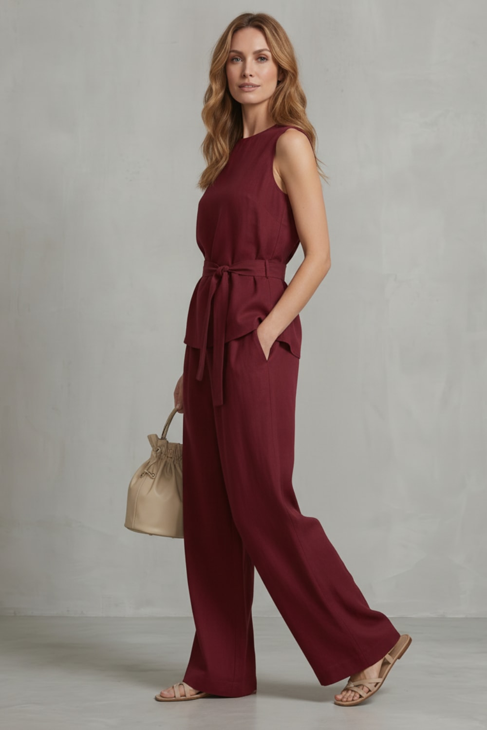 Giorgia Tie Waist Wide Leg Trouser Set_3
