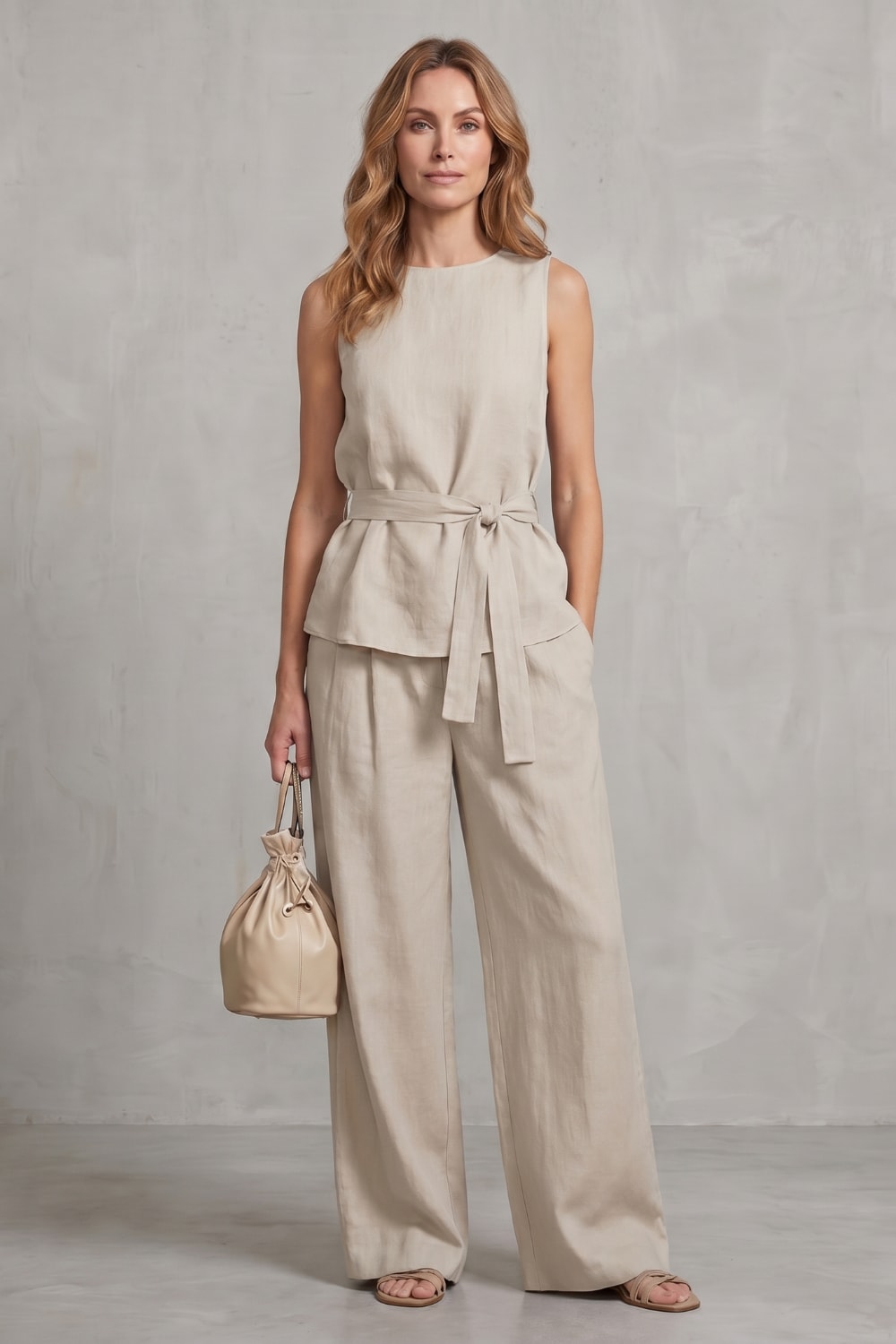Giorgia Tie Waist Wide Leg Trouser Set_6
