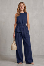 Giorgia Tie Waist Wide Leg Trouser Set_8