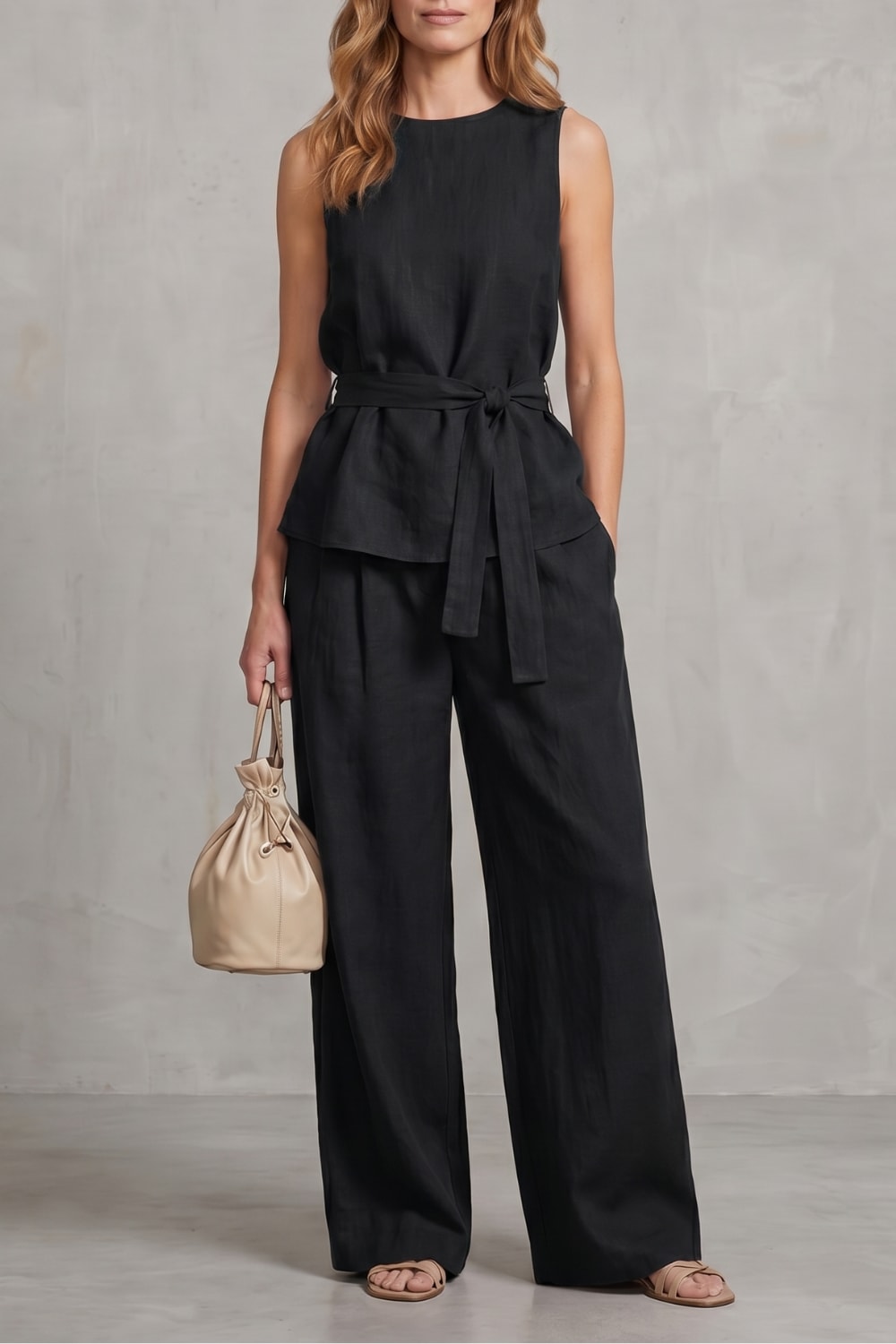 Giorgia Tie Waist Wide Leg Trouser Set_9