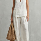 Noemi Cotton Blend Wide Leg Pants Set_1