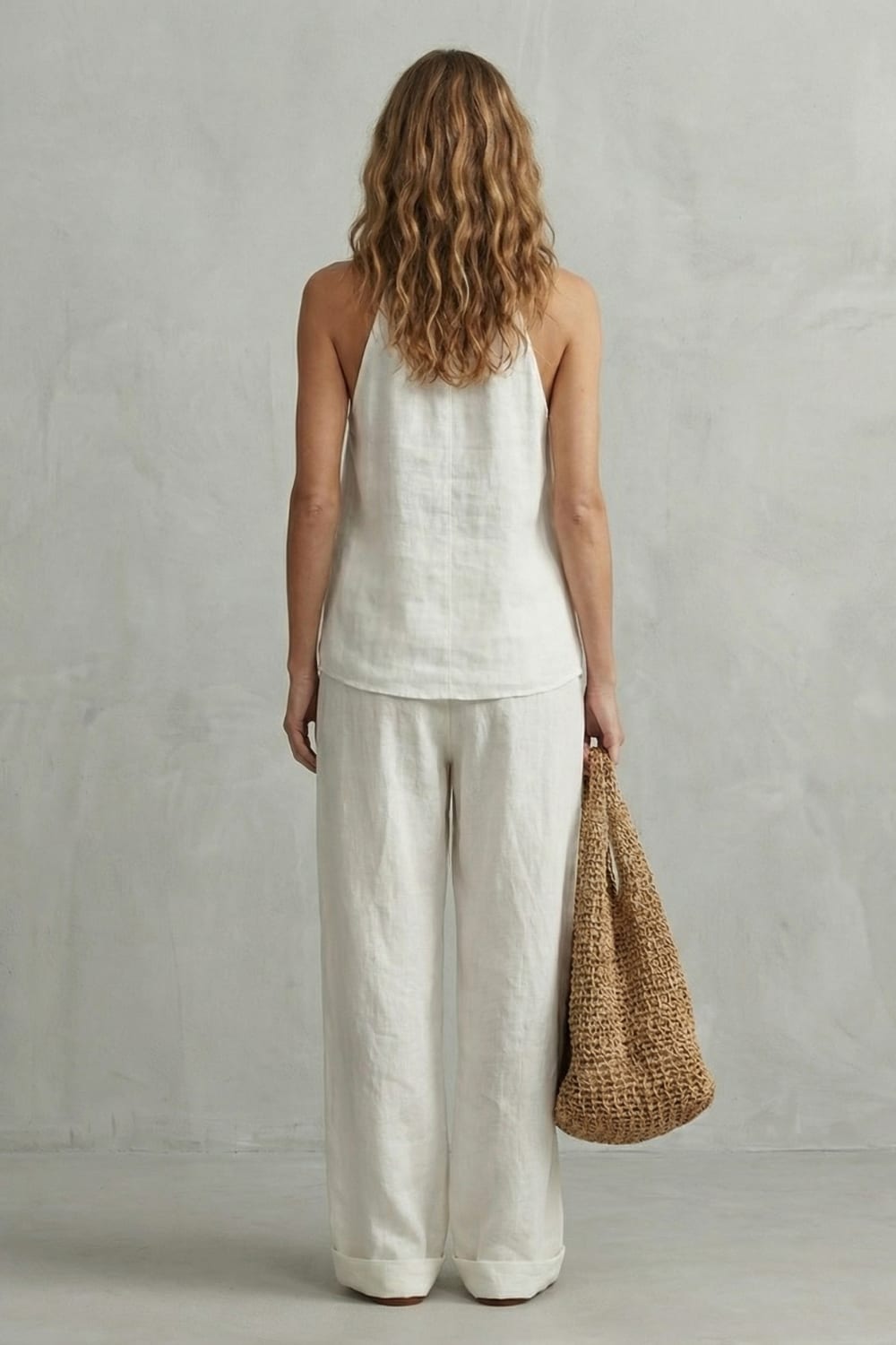 Noemi Cotton Blend Wide Leg Pants Set_4