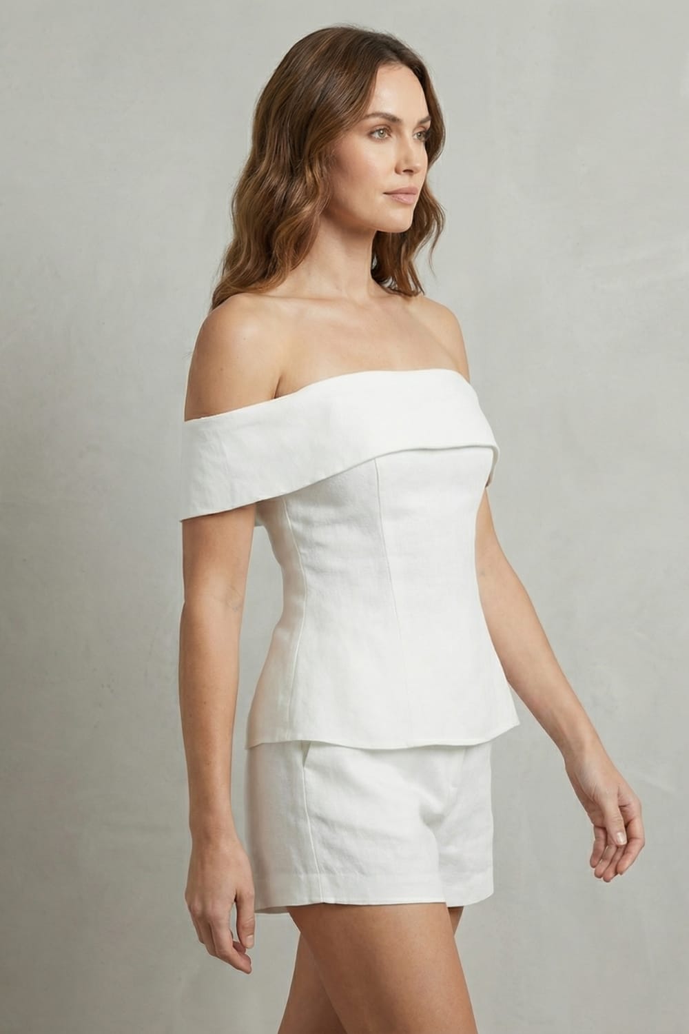 Marzia Off Shoulder Linen Blend Two Piece Set_3