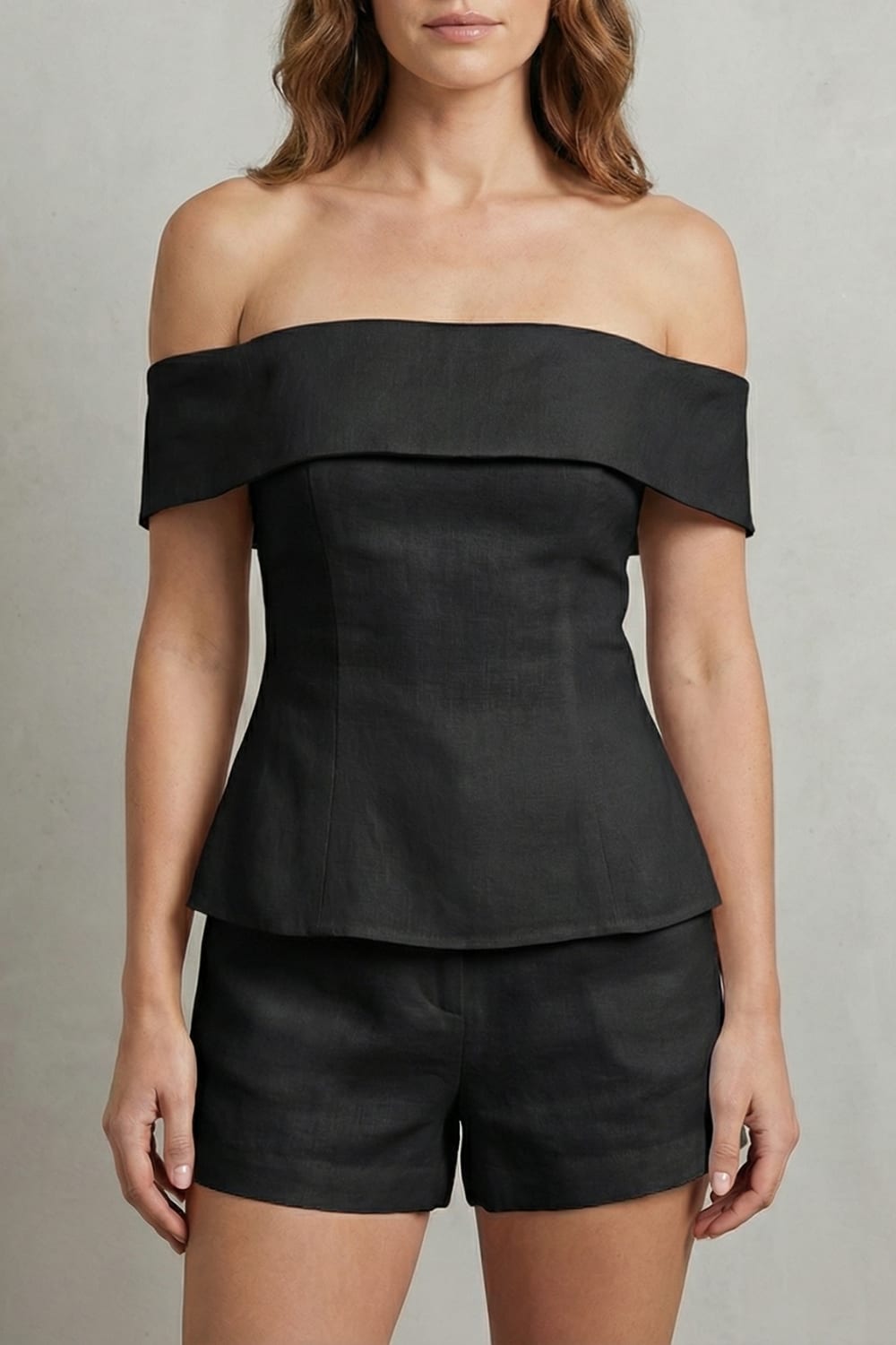 Marzia Off Shoulder Linen Blend Two Piece Set_5
