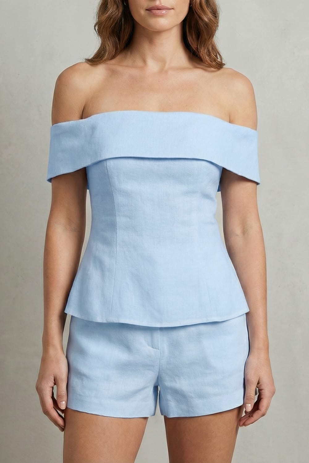 Marzia Off Shoulder Linen Blend Two Piece Set_7