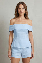 Marzia Off Shoulder Linen Blend Two Piece Set_8