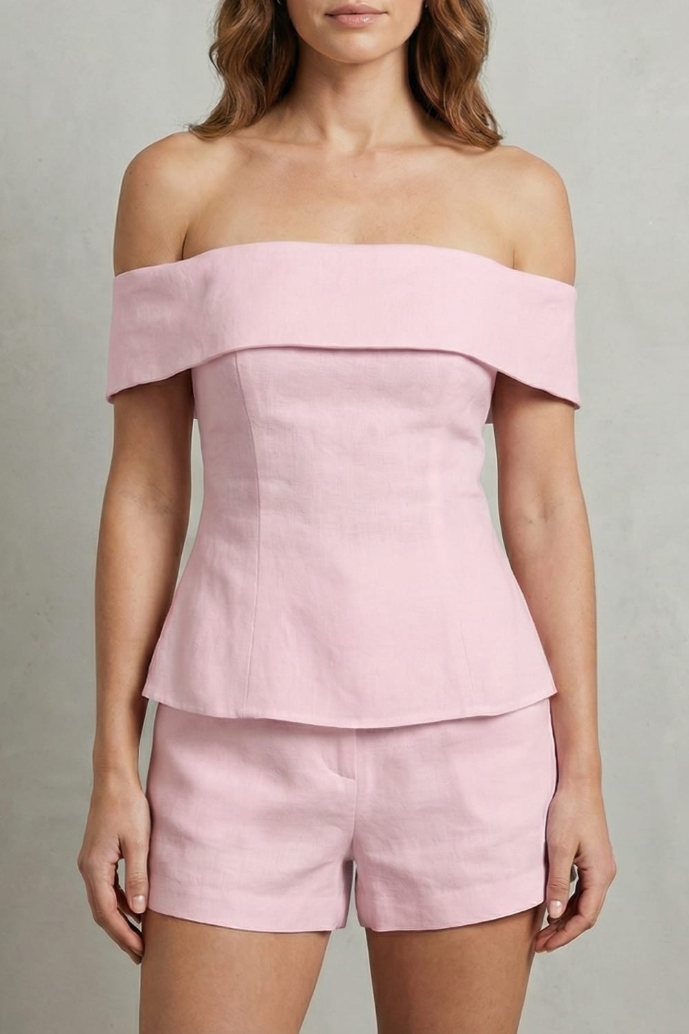 Marzia Off Shoulder Linen Blend Two Piece Set_9