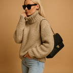 Elke Waffle Knit Turtleneck Sweater_2
