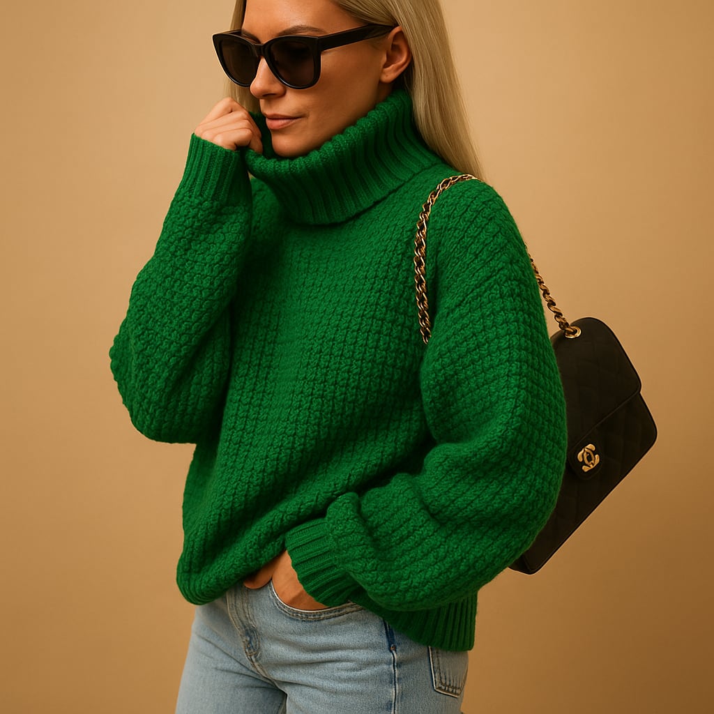 Elke Waffle Knit Turtleneck Sweater_4