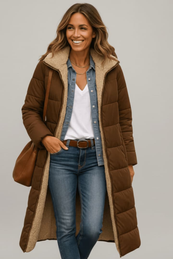 Pauline Longline Sherpa Lined Puffer Coat_9