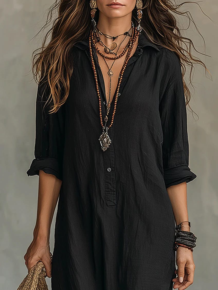 Mira Button Front Maxi Shirt Dress_4