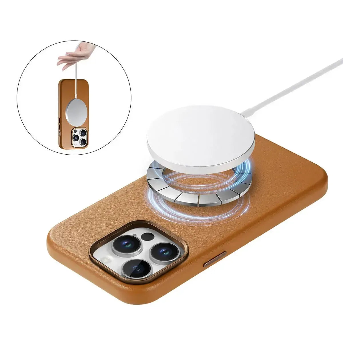 Leather MagSafe iPhone Case With Wireless Charging