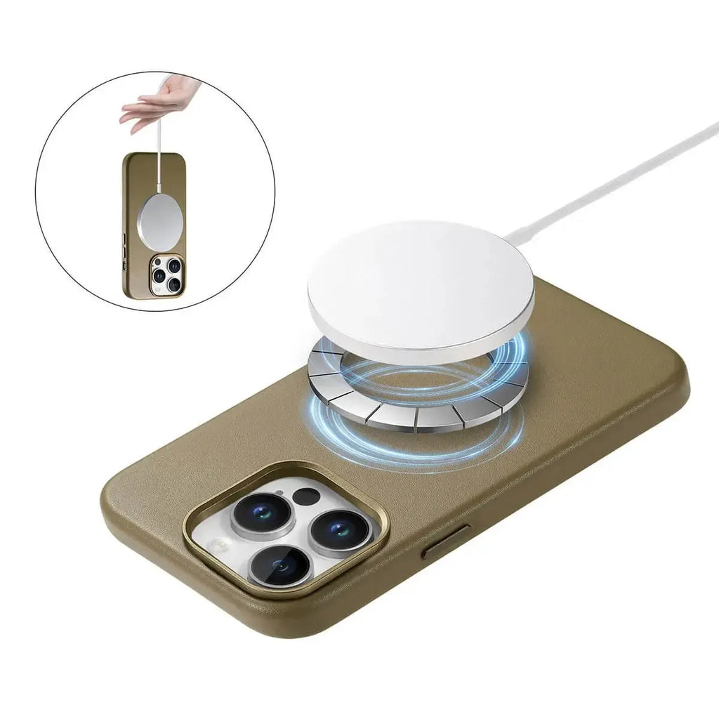 Leather MagSafe iPhone Case With Wireless Charging