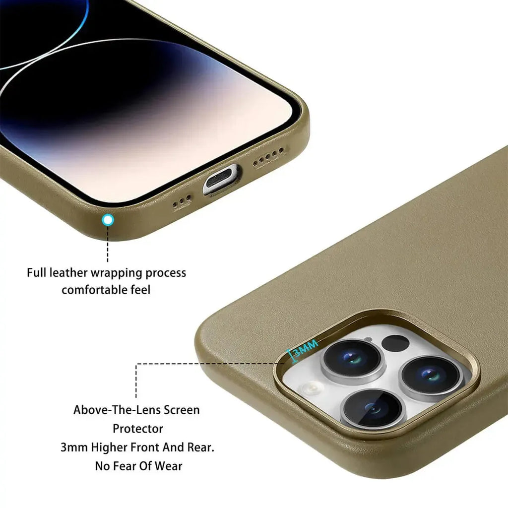 Leather MagSafe iPhone Case With Wireless Charging