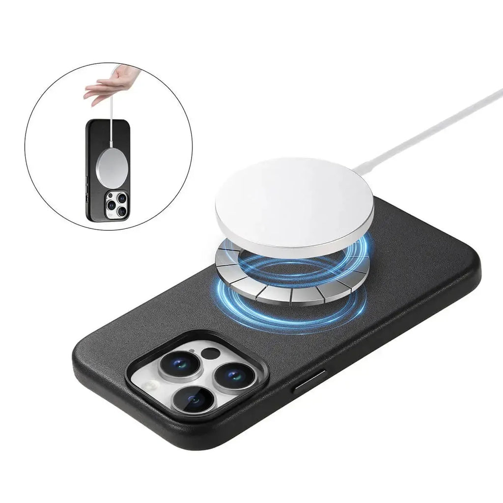Leather MagSafe iPhone Case With Wireless Charging