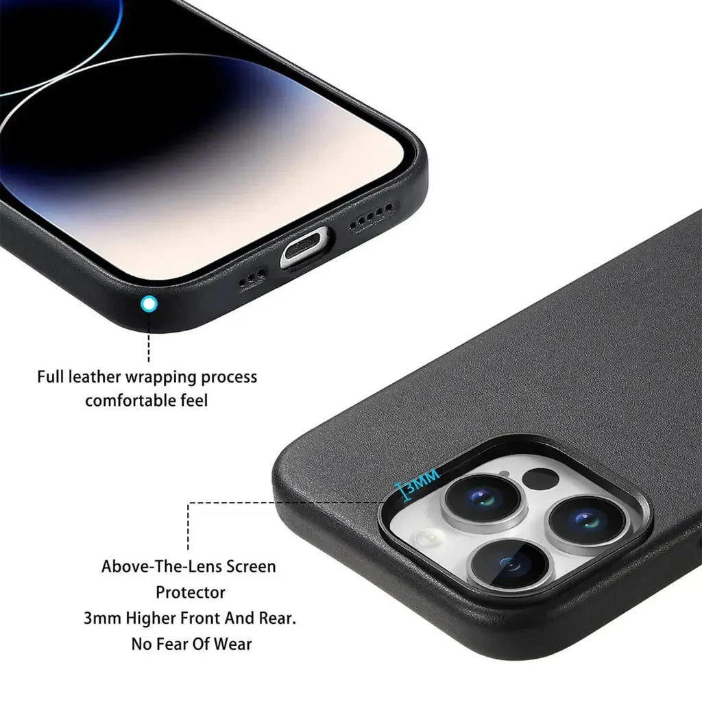 Leather MagSafe iPhone Case With Wireless Charging
