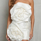 Viviana Rosette Strapless Mini Dress_1