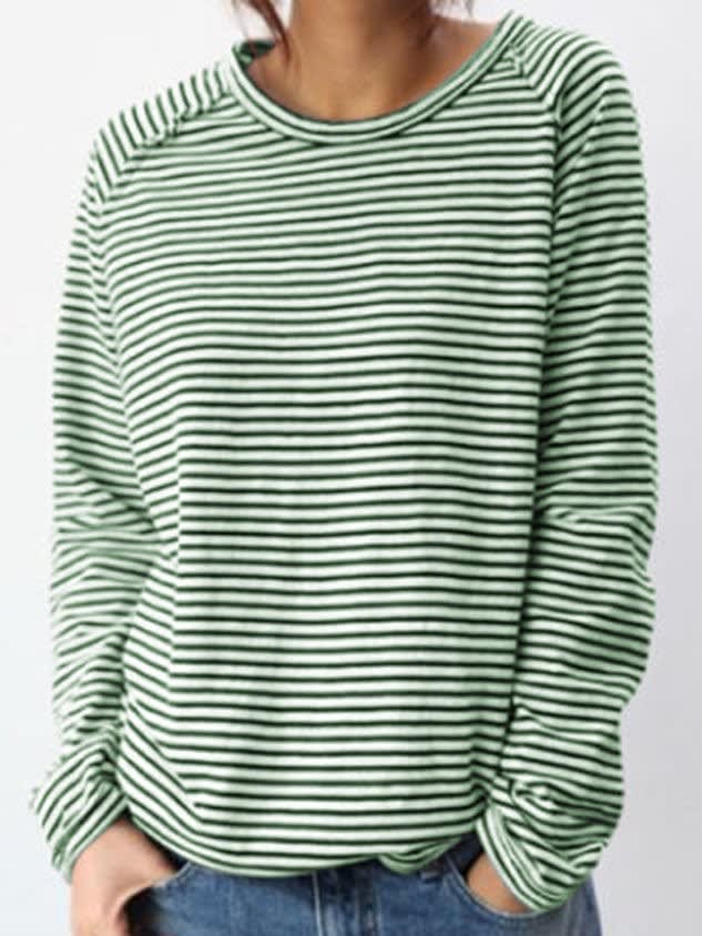 Ludovica Striped Relaxed Long Sleeve Top_8