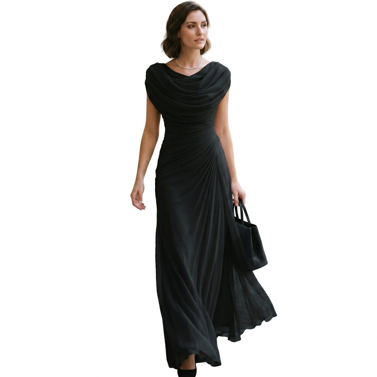 Signe Cowl Neck Ruched Maxi Dress_3