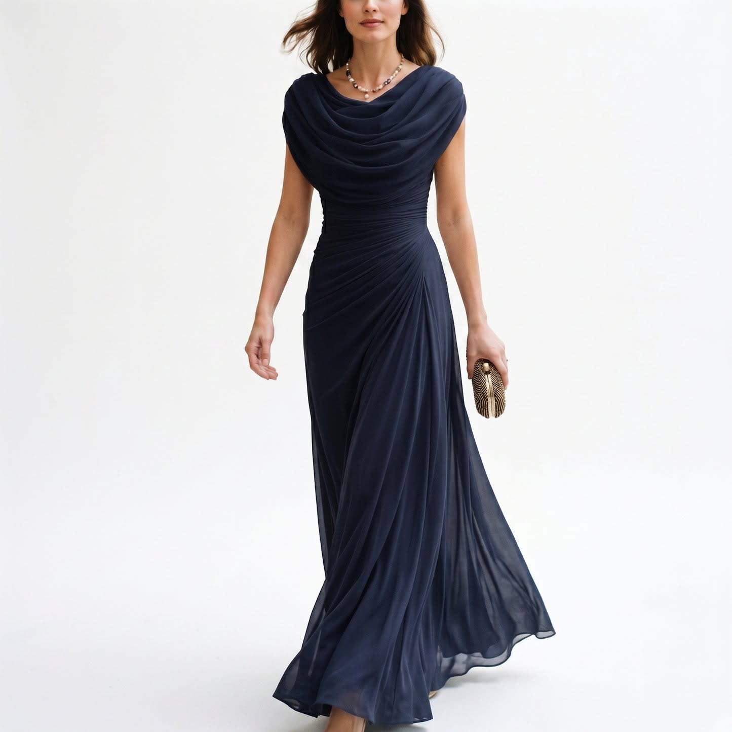 Signe Cowl Neck Ruched Maxi Dress_4