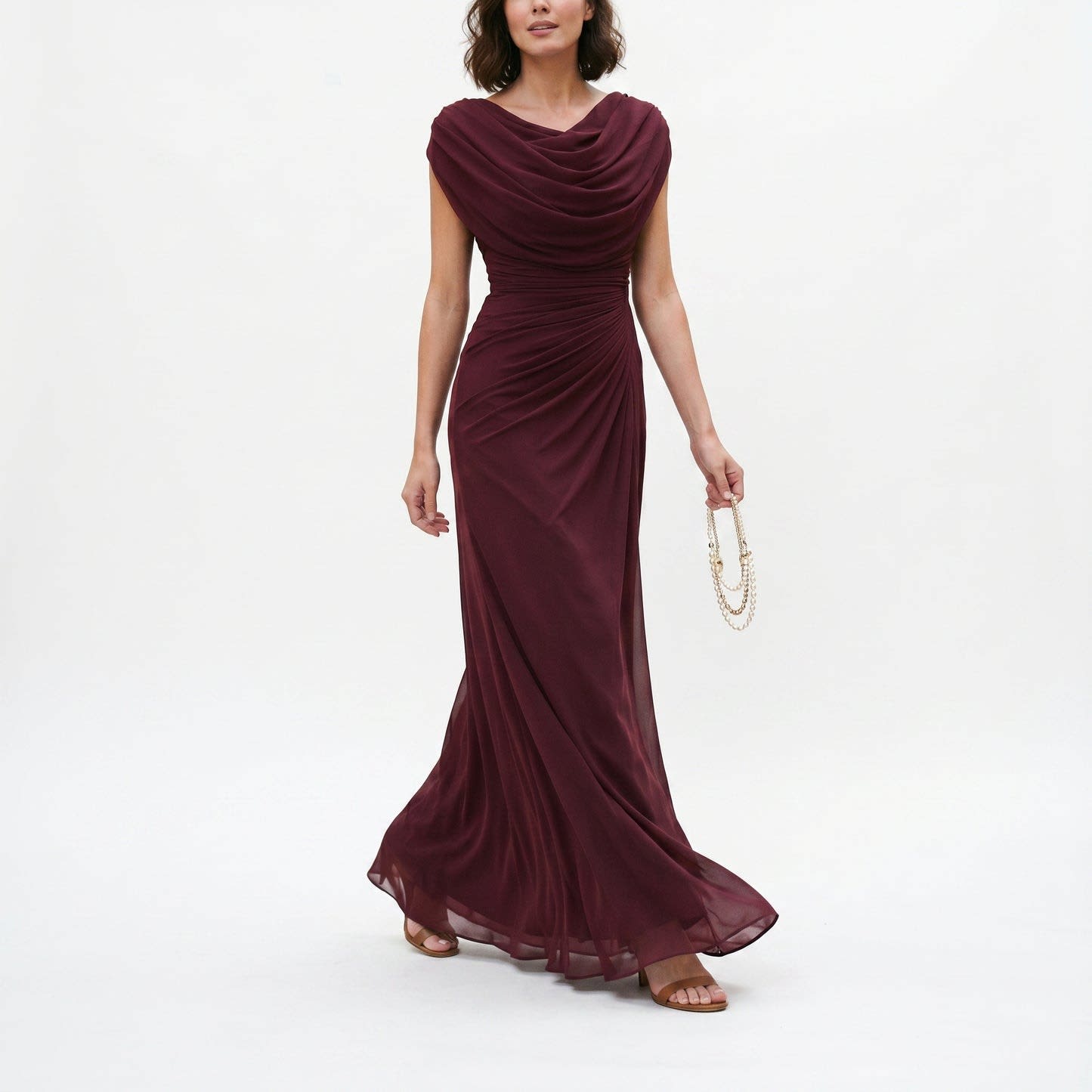 Signe Cowl Neck Ruched Maxi Dress_5