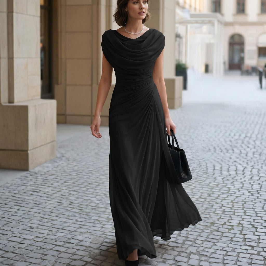 Signe Cowl Neck Ruched Maxi Dress_8
