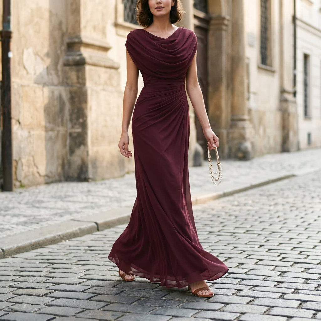 Signe Cowl Neck Ruched Maxi Dress_9