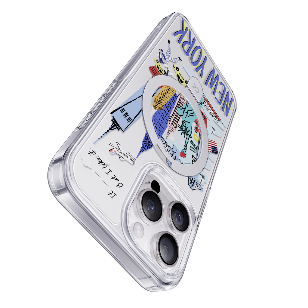 New York Design MagSafe iPhone Case with Ring Holder