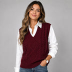Linnea Cable Knit V-Neck Sweater Vest_4